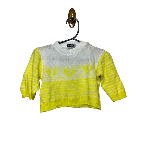 Vintage Murphy’s infant sweater yellow squirrel and stripe pattern - Picture 1 of 5
